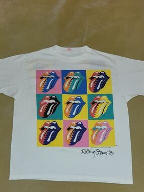Made In USA. Vintage '89 Tour. Rolling Stones. Andy Warhol Art. Size Large